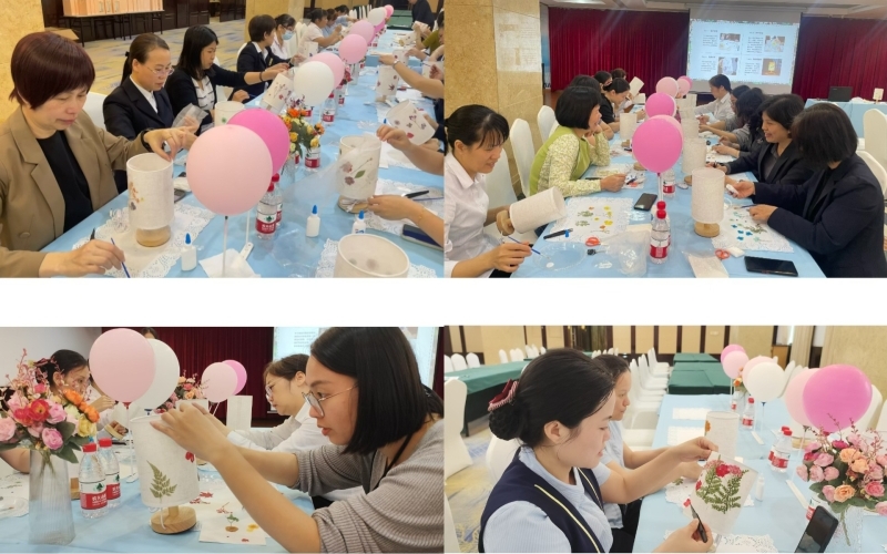 海南金银岛大酒店开展“三八”妇女节压花台灯手工DIY活动